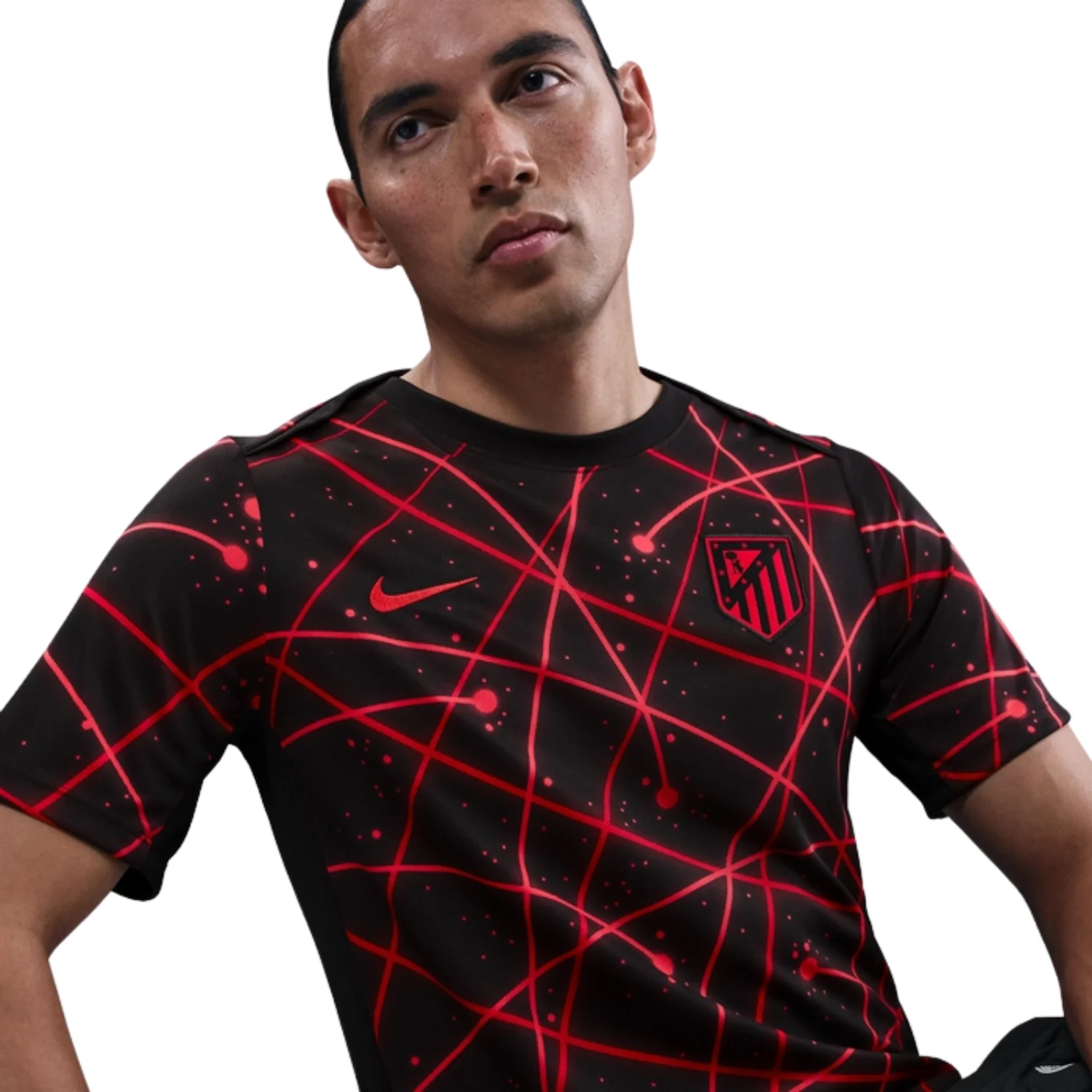 Atletico Madrid Pre-Match Shirt 25/26 - Black/Light Crimson/University Red/Light Crimson - Image 3