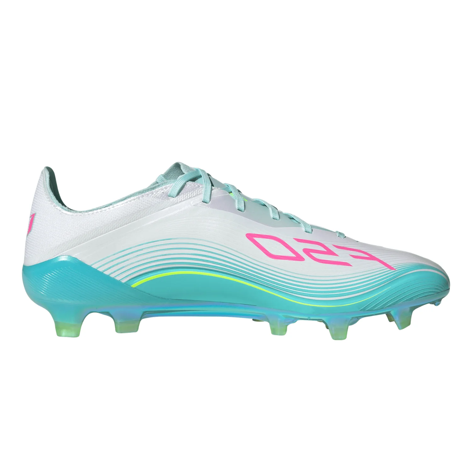 F50 Elite FG ‘Messi’ - Cloud White/Lucid Pink/Flash Aqua - Image 2