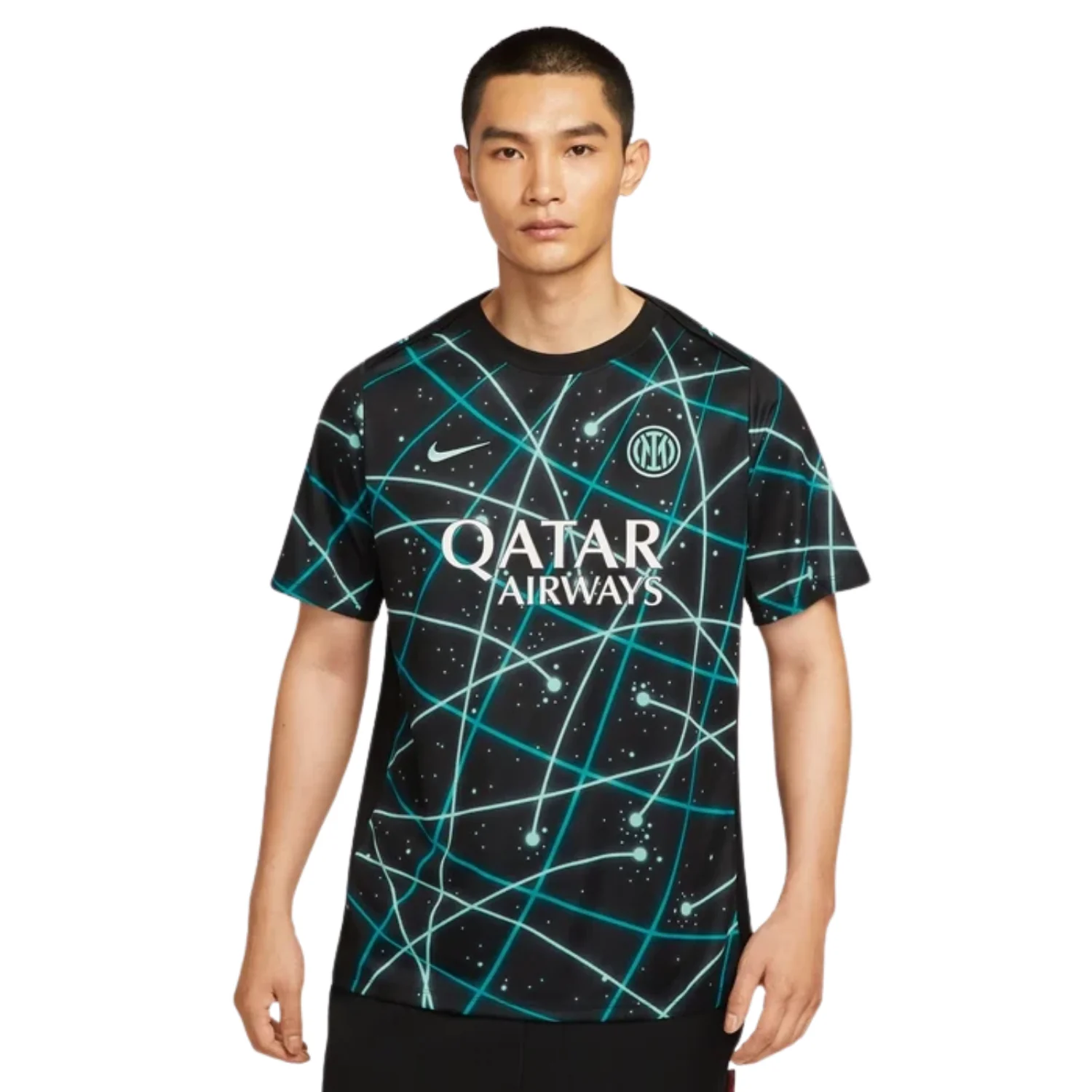 Inter Milan Pre-Match Shirt 25/26 - Black/Hyper Turquoise/Dusty Cactus/Hyper Turquoise
