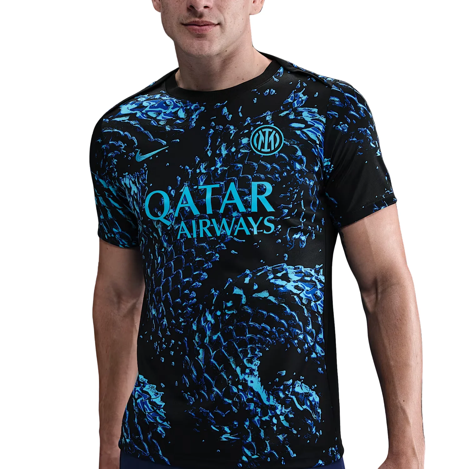 Inter Milan Pre-Match Shirt 25/26 - Chlorine Blue/Black/Chlorine Blue