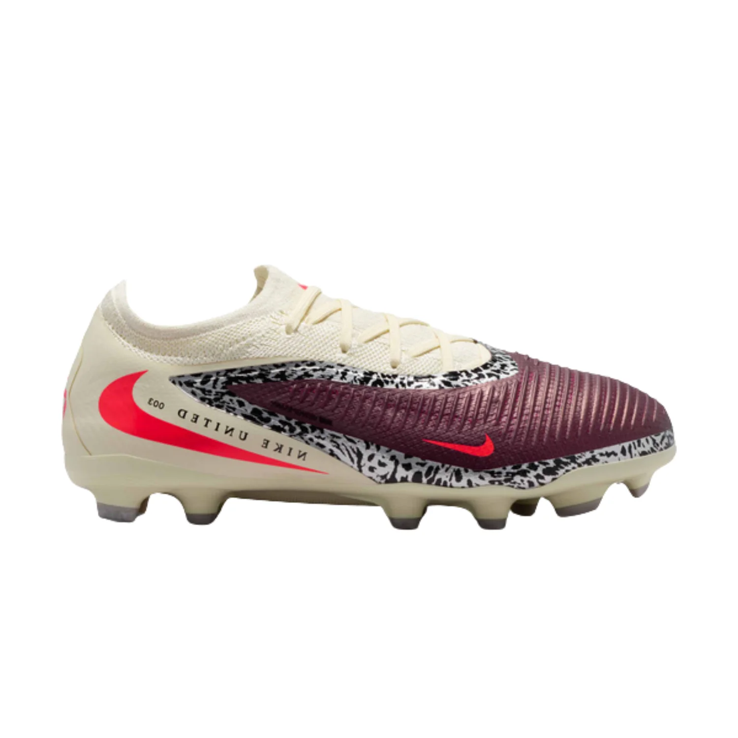 Jr Phantom 6 Low Pro FG NU 3 - Burgundy Crush/Fossil/University Red