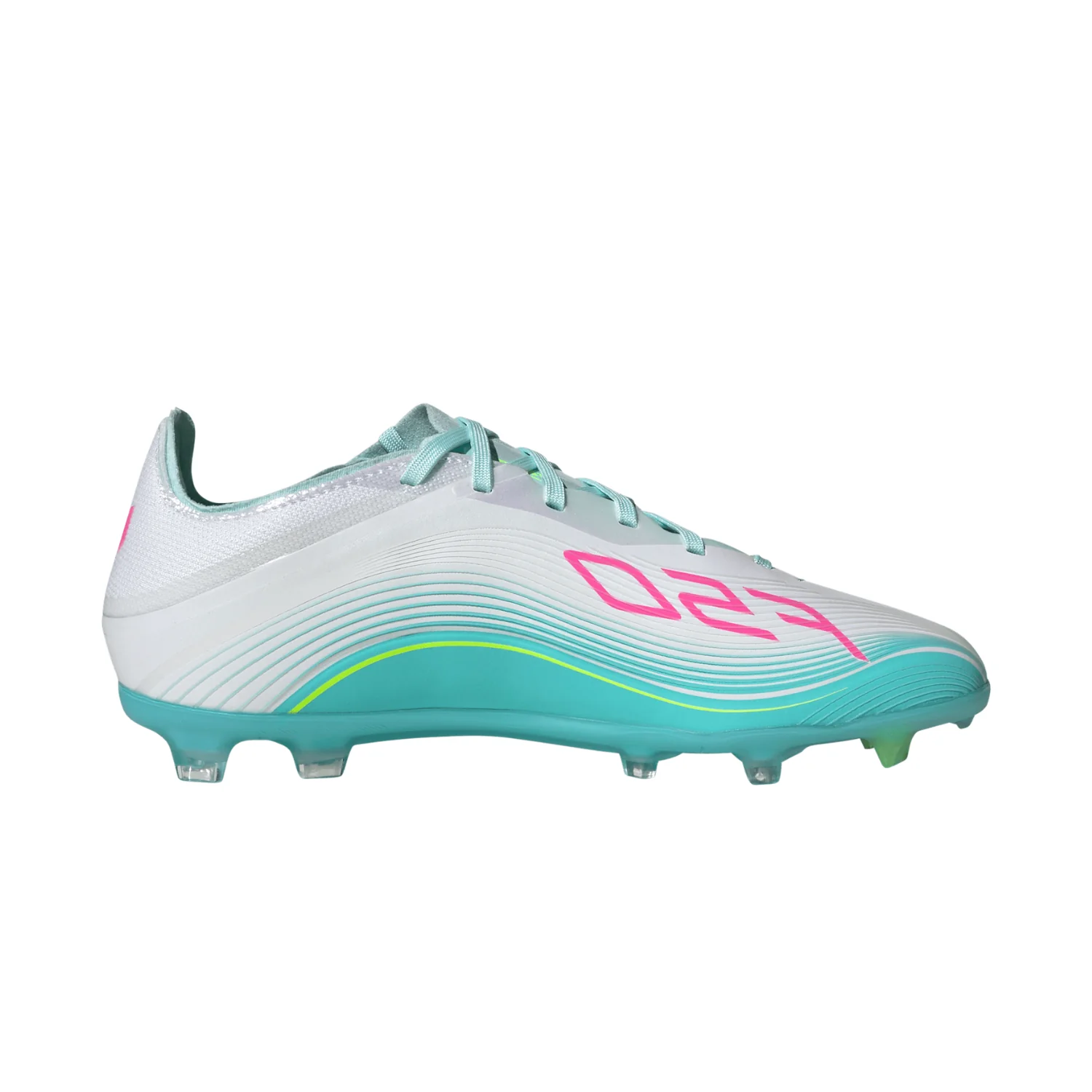 Kids F50 Elite FG ‘Messi’ - Cloud White/Lucid Pink/Flash Aqua - Image 2
