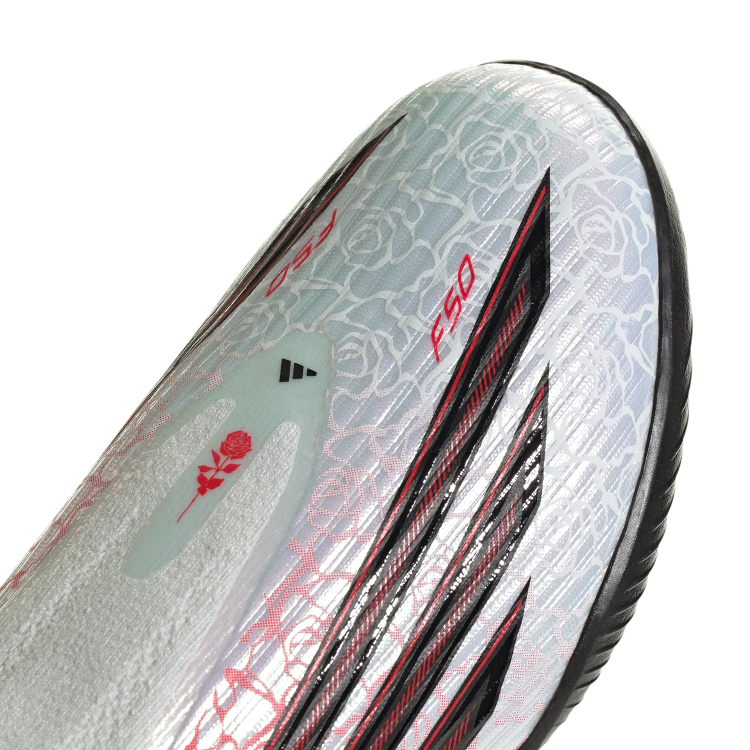 Kids F50 League LL TF ‘Heartbreaker'- Footwear White/Core Black/Lucid Red - Image 3