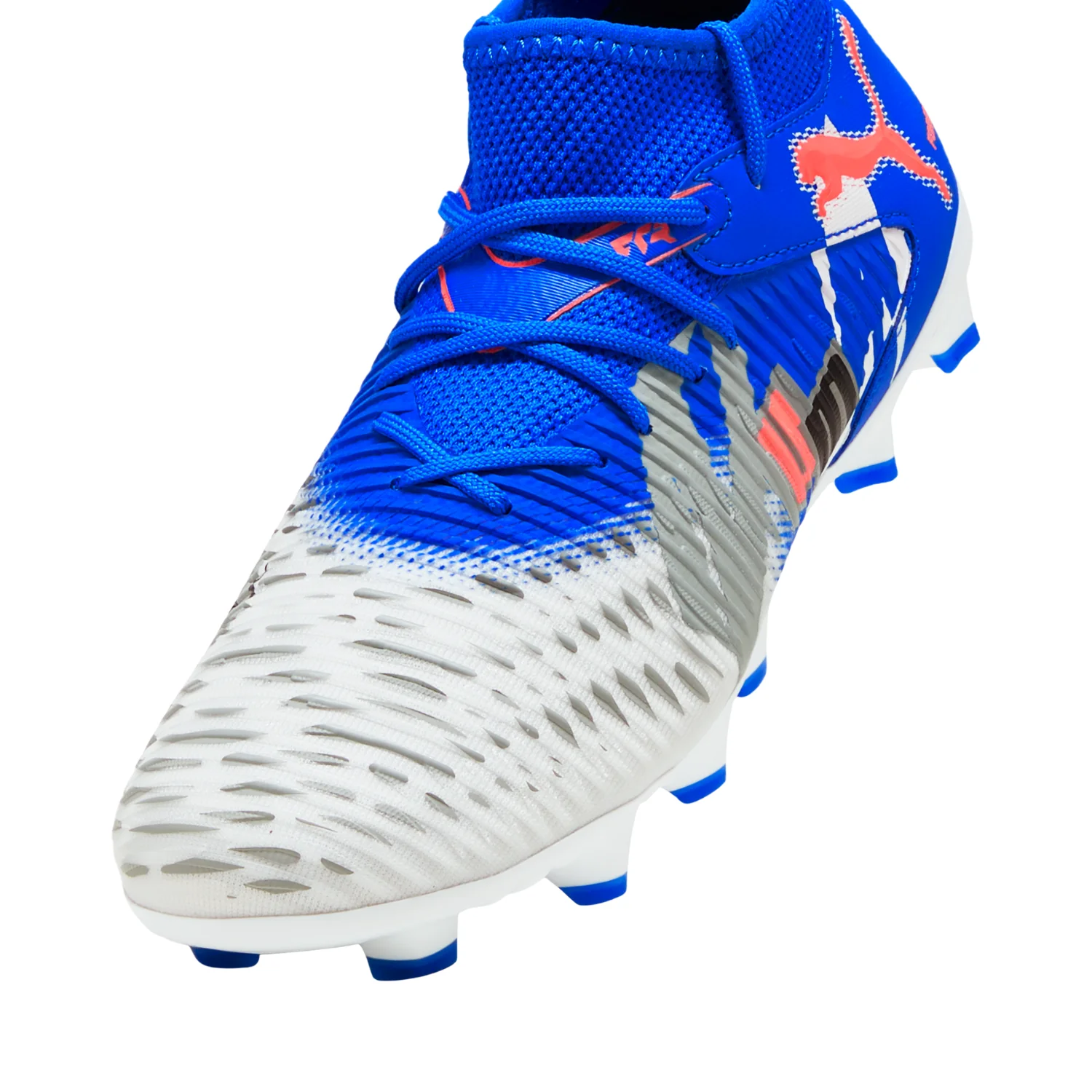 Kids Future 8 Match Forever FG/AG - White/Ultra Blue/Feather Gray/Black/Glowing Red - Image 4