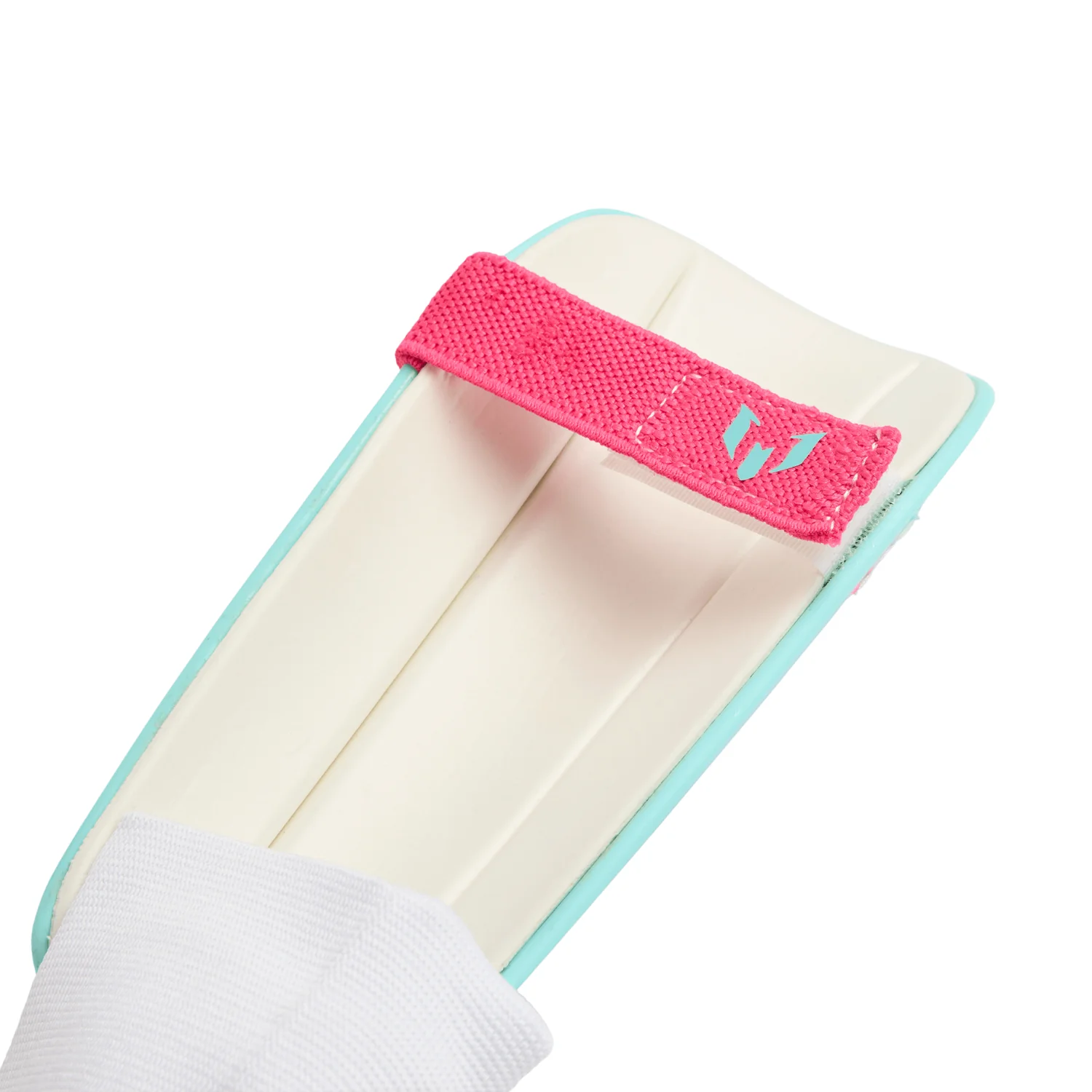 Kids Messi Match Shin Guards - Flash Aqua/Lucid Cyan/Lucid Pink - Image 3