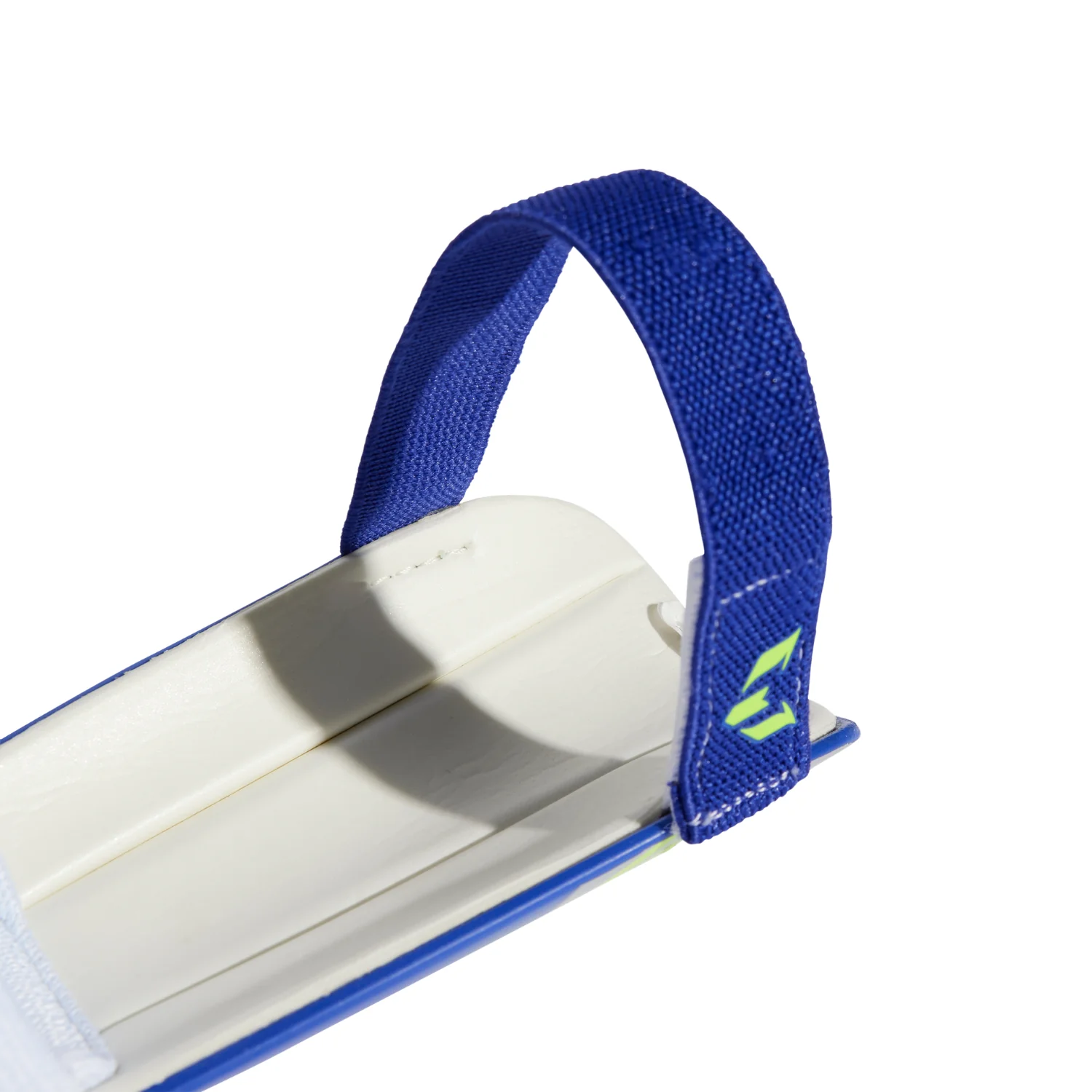 Kids Messi Match Shin Guards - Silver Metallic/Lucid Blue/Solar Yellow - Image 3