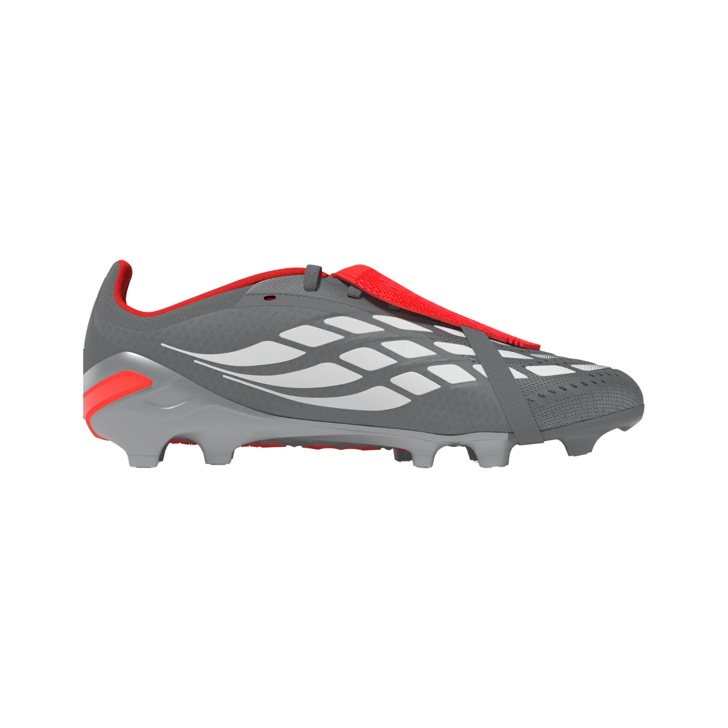 Kids Predator Elite FT FG - Iron Metal/White Metal/Lucid Red - Image 2