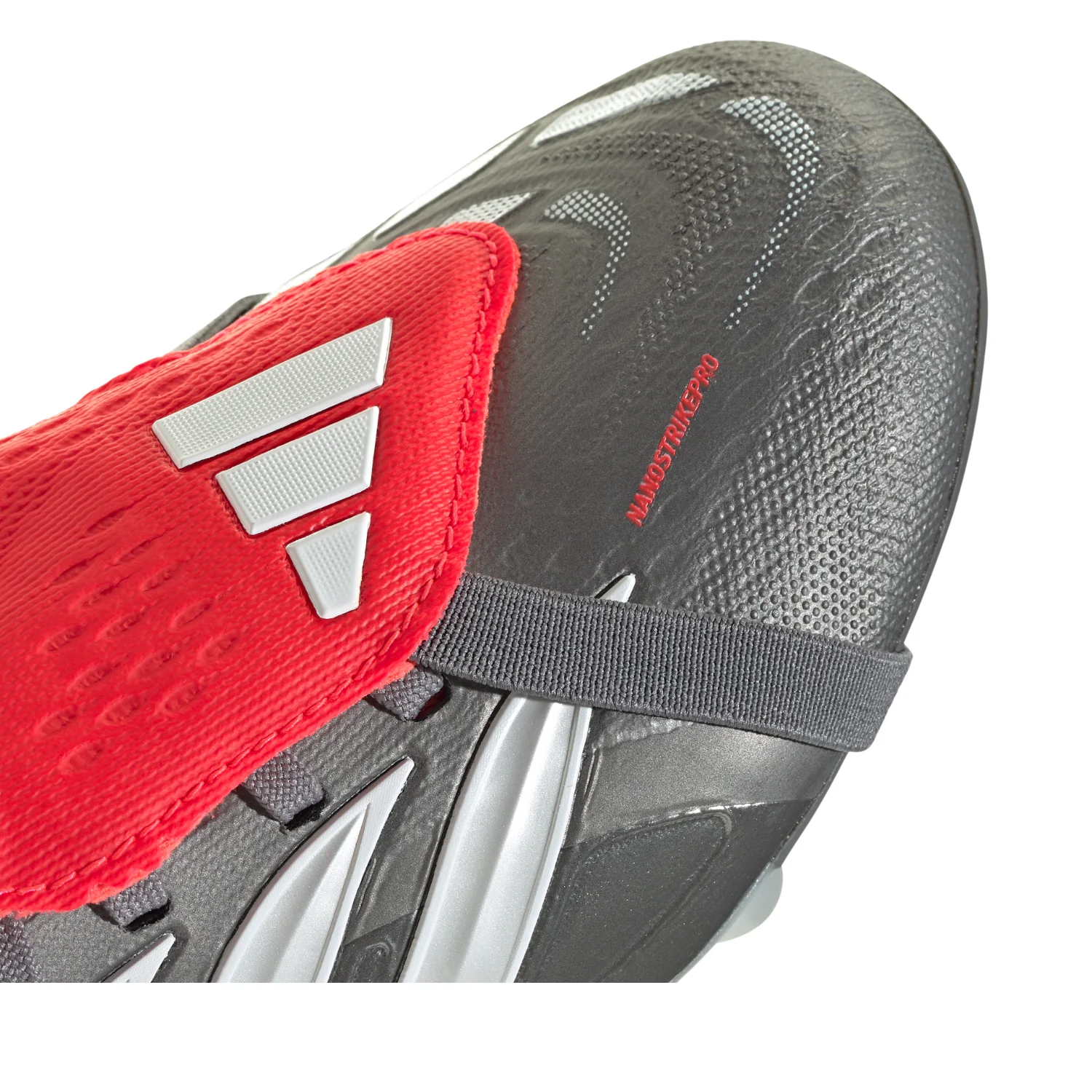 Kids Predator Elite FT FG - Iron Metal/White Metal/Lucid Red - Image 3