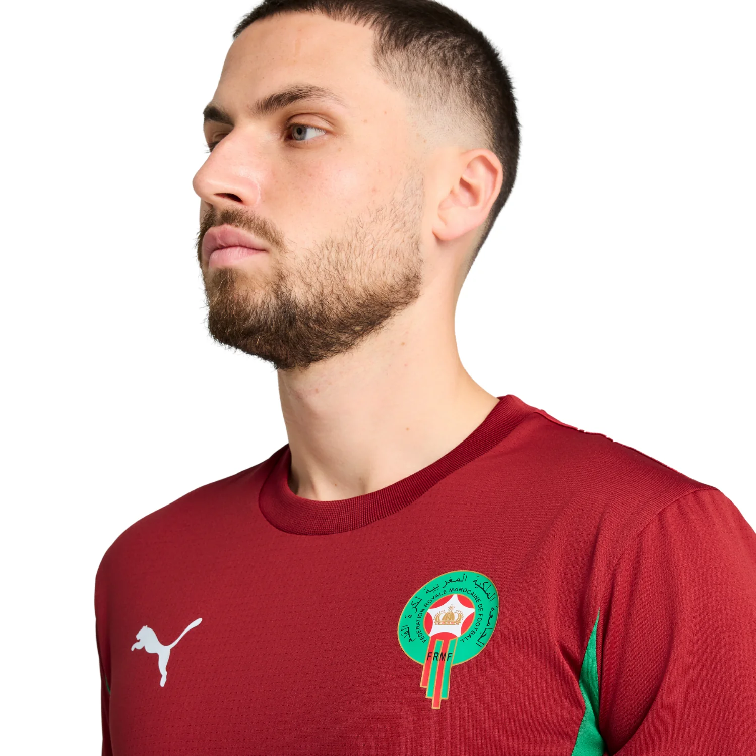 Morocco Pre-Match Shirt 25/26 - Intense Red/Archive Green - Image 3