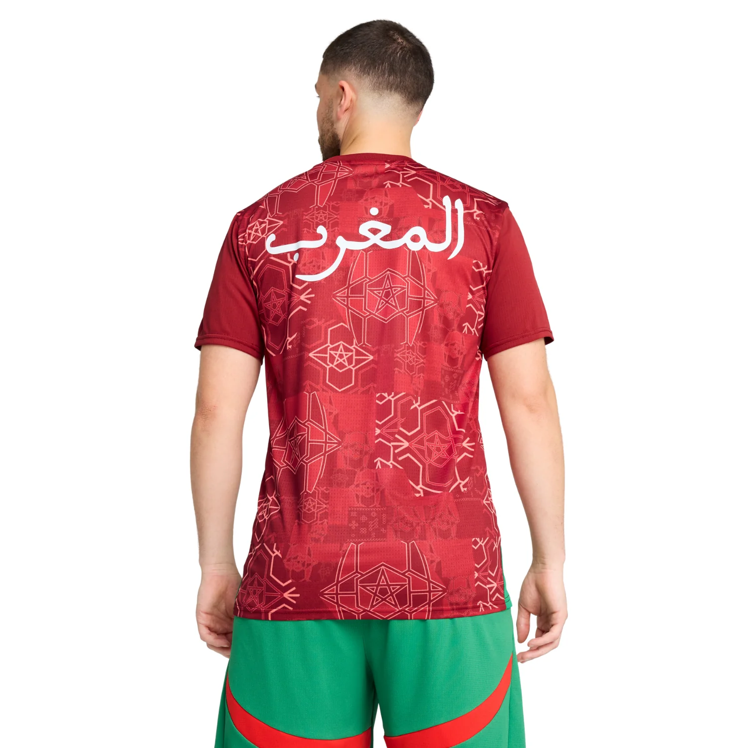 Morocco Pre-Match Shirt 25/26 - Intense Red/Archive Green - Image 4