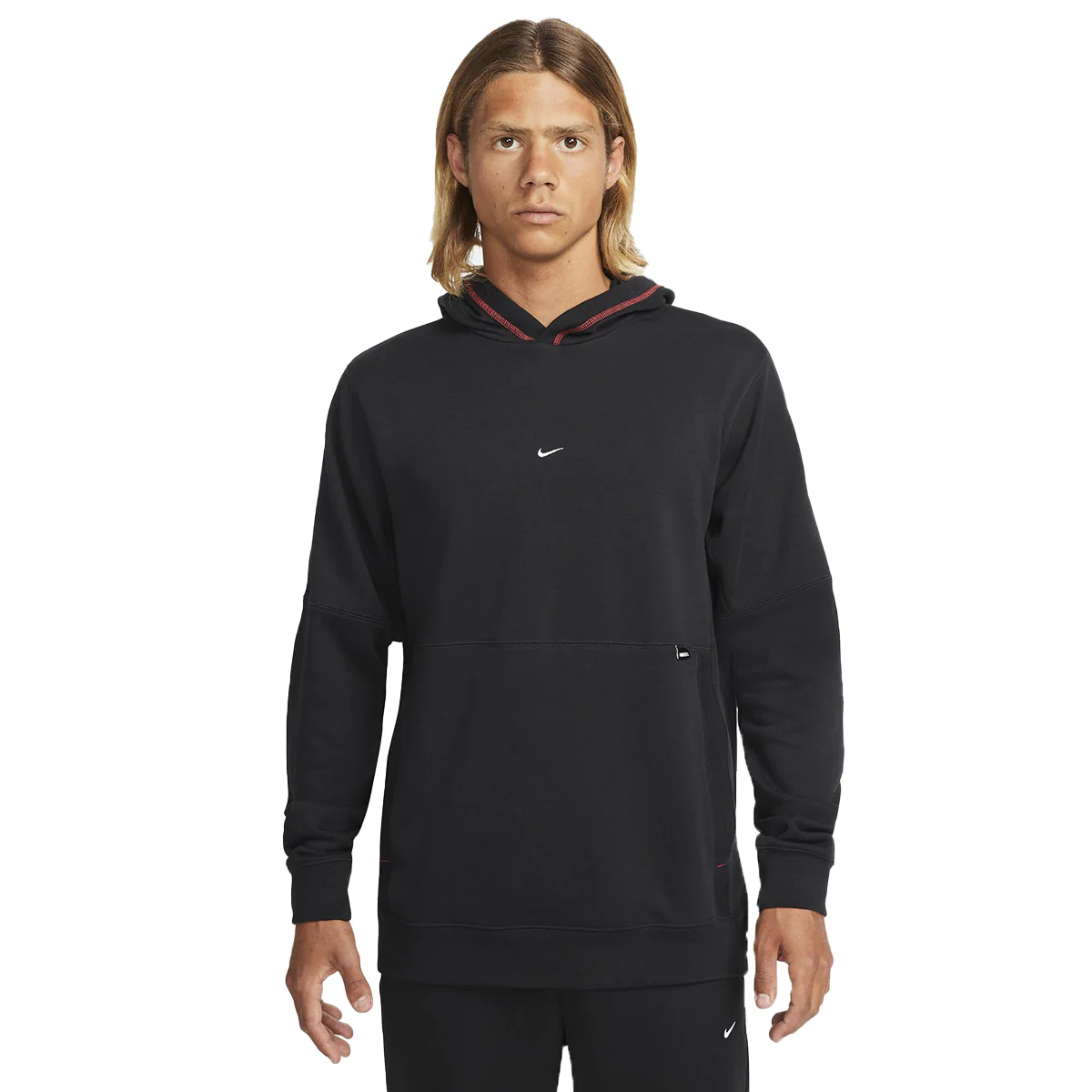 Nike FC Fleece Hoodie Black/Habanero Red/White