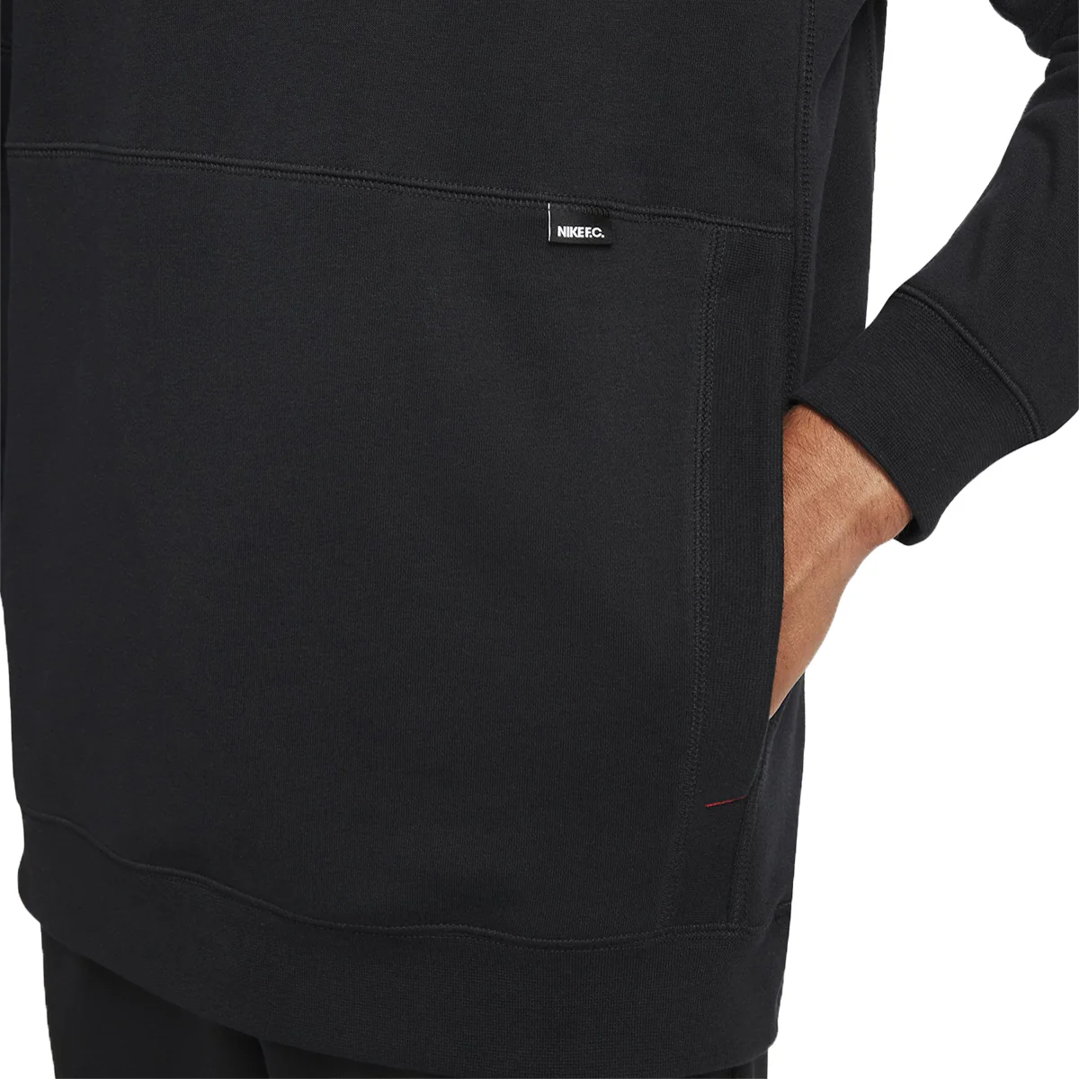 Nike FC Fleece Hoodie Black/Habanero Red/White - Image 2