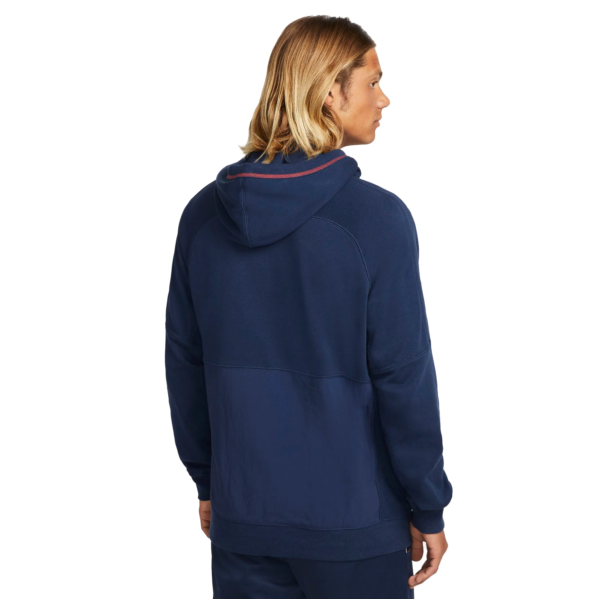 Nike FC Fleece Hoodie - Midnight Navy/Habanero Red - Image 2