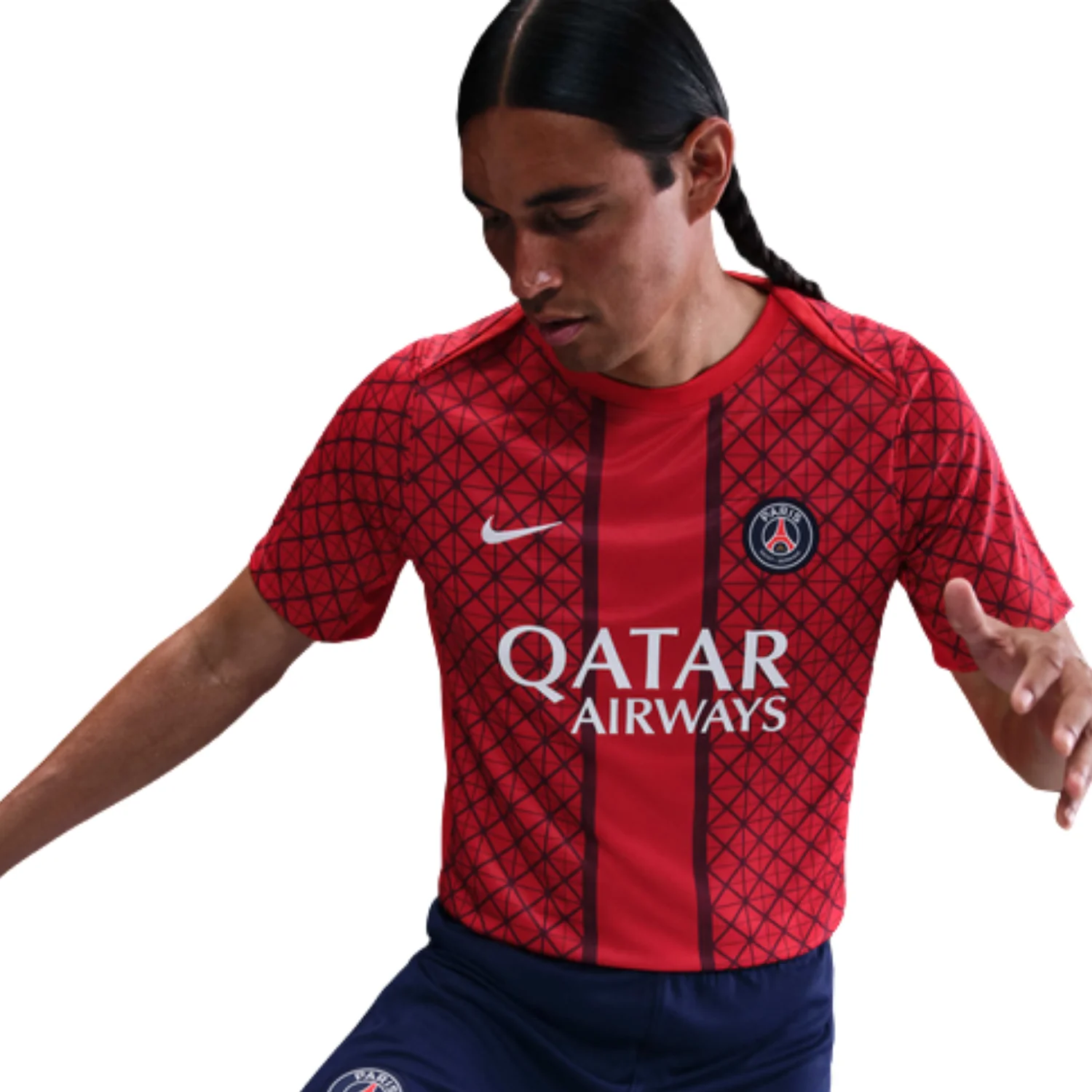 Paris Saint Germain Pre-Match Shirt 25/26 - University Red/Midnight Navy/White - Image 3