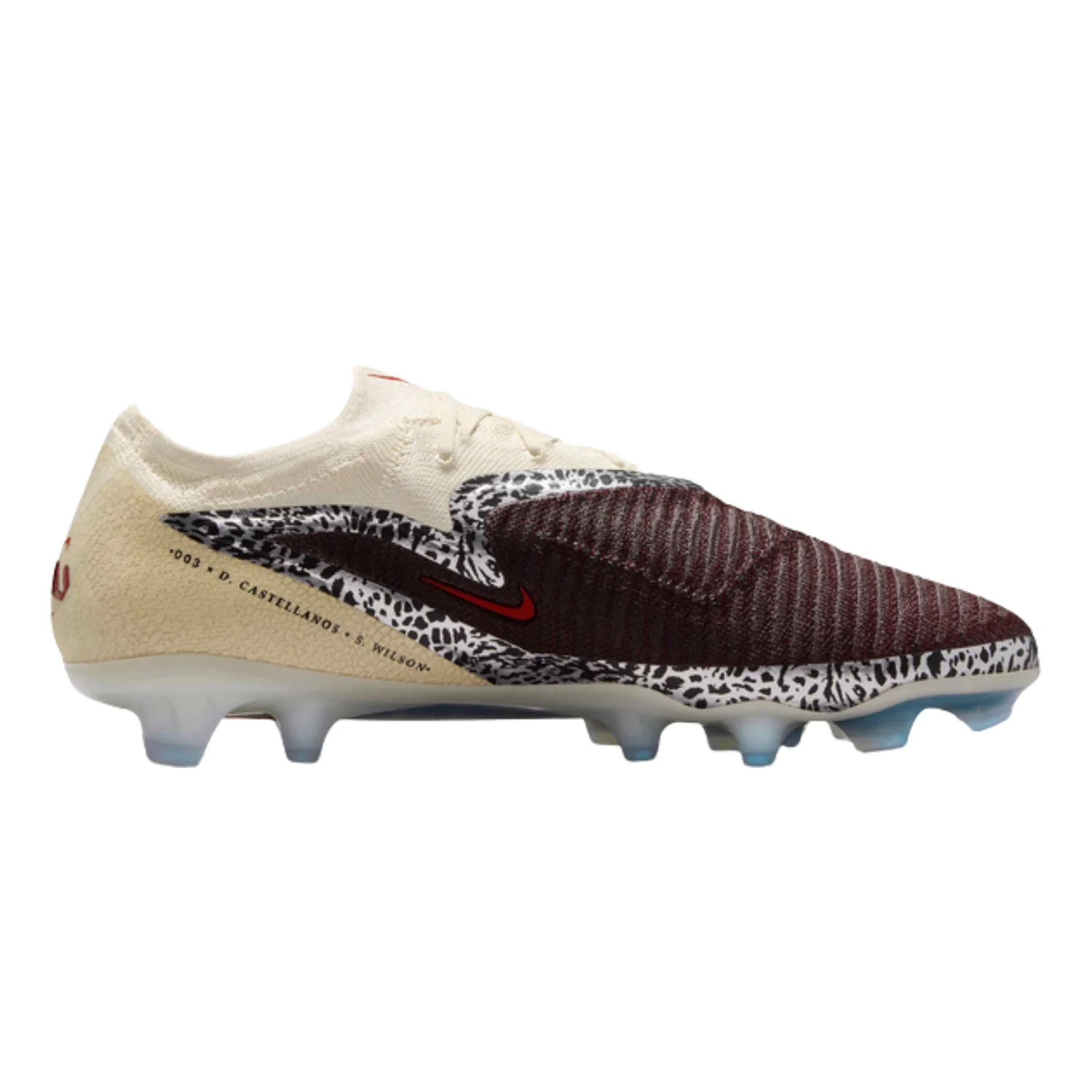 Phantom 6 Low Elite FG NU 3 - Burgundy Crush/Fossil/University Red - Image 2
