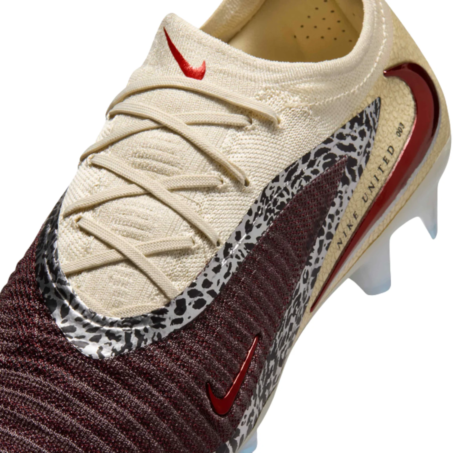 Phantom 6 Low Elite FG NU 3 - Burgundy Crush/Fossil/University Red - Image 3