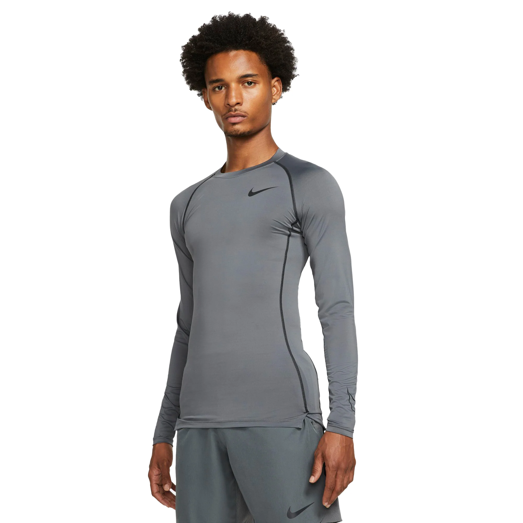 Pro Dri-FIT Tight Top LS - Iron Grey/Black